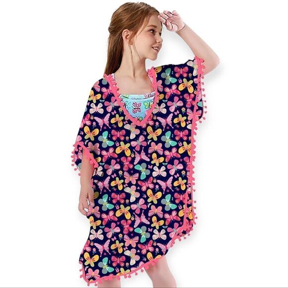 NWT Girls Chiffon Cover Ups Novelty Quick Dry Coverups Swimsuit Beach Dress Tops - Picture 1 of 7